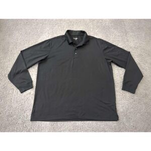 Walter Hagen Polo Shirt Mens XL Black Long Sleeve Golf Casual